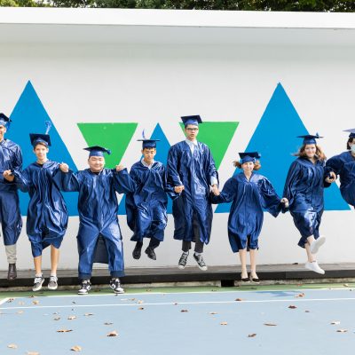 Jump shot of The Winstedt School's first batch of Senior Graduates