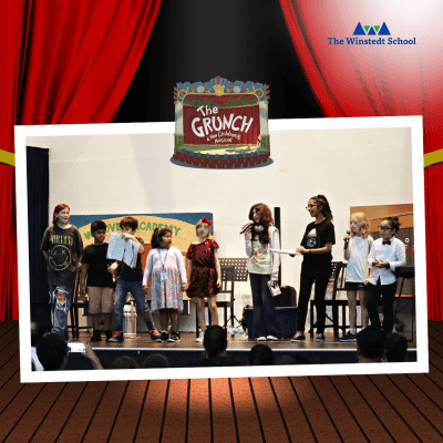 Group of students performing on stage